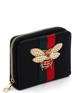 Queen Bee Stripe Wallet AD043B BLACK